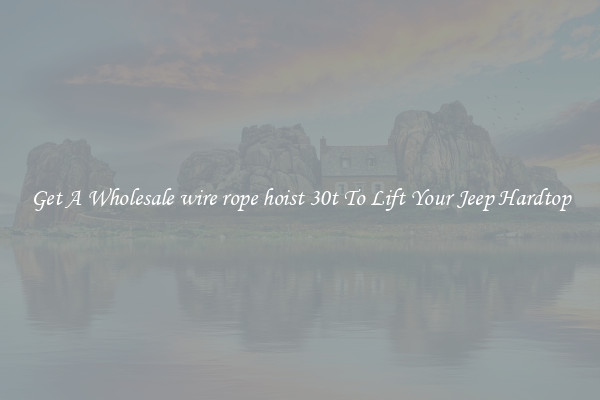Get A Wholesale wire rope hoist 30t To Lift Your Jeep Hardtop