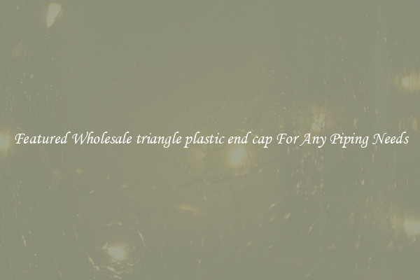 Featured Wholesale triangle plastic end cap For Any Piping Needs