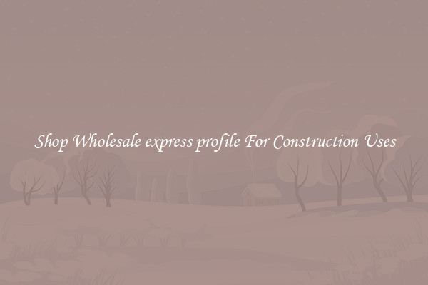 Shop Wholesale express profile For Construction Uses