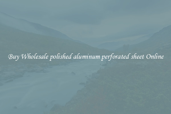 Buy Wholesale polished aluminum perforated sheet Online