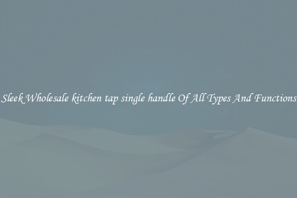 Sleek Wholesale kitchen tap single handle Of All Types And Functions