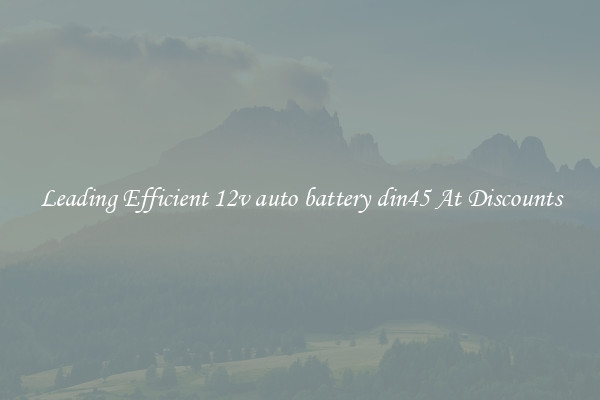 Leading Efficient 12v auto battery din45 At Discounts