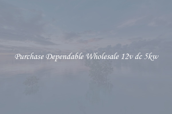 Purchase Dependable Wholesale 12v dc 5kw