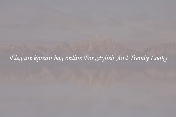 Elegant korean bag online For Stylish And Trendy Looks