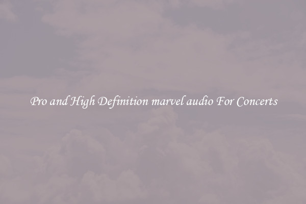 Pro and High Definition marvel audio For Concerts