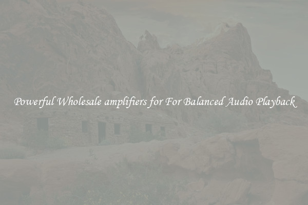 Powerful Wholesale amplifiers for For Balanced Audio Playback