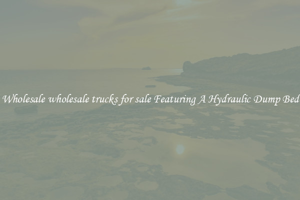 Wholesale wholesale trucks for sale Featuring A Hydraulic Dump Bed