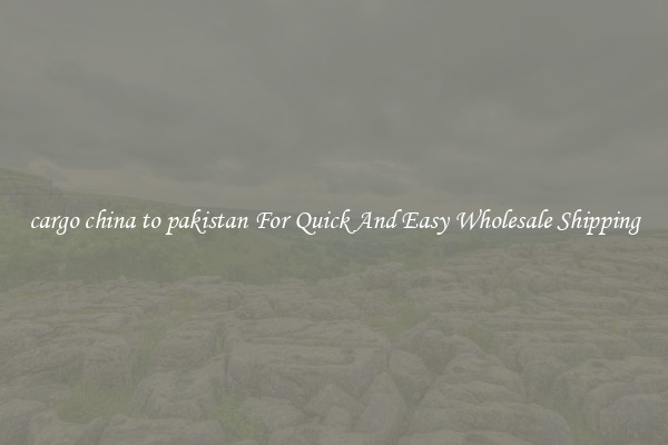 cargo china to pakistan For Quick And Easy Wholesale Shipping