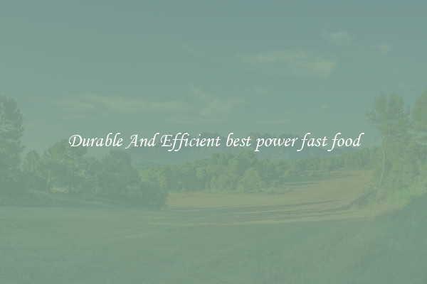 Durable And Efficient best power fast food